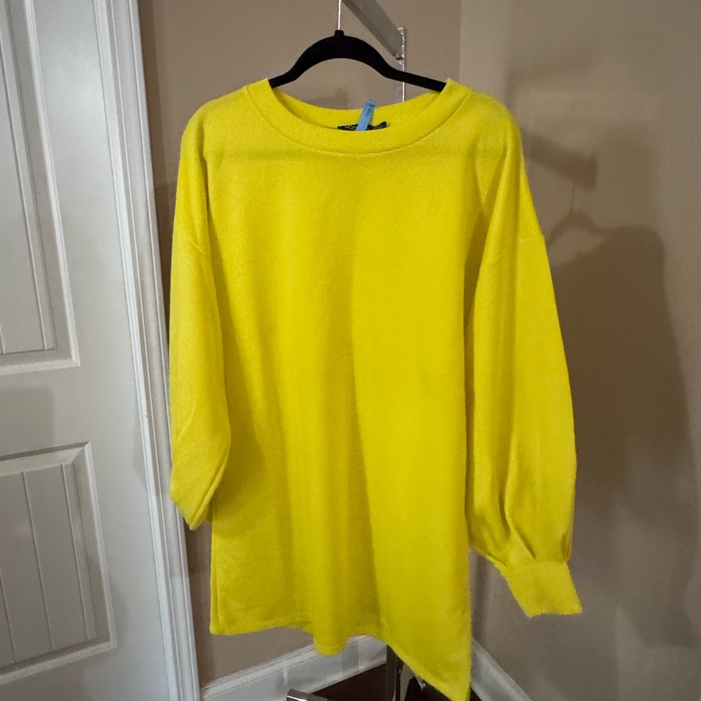 Boohoo Bright Yellow Crew Neck Sweater
